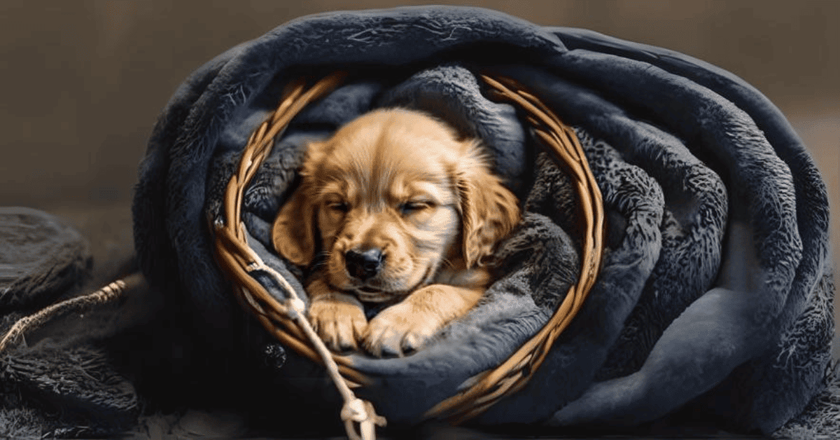 First Night of Golden Retriever Puppy